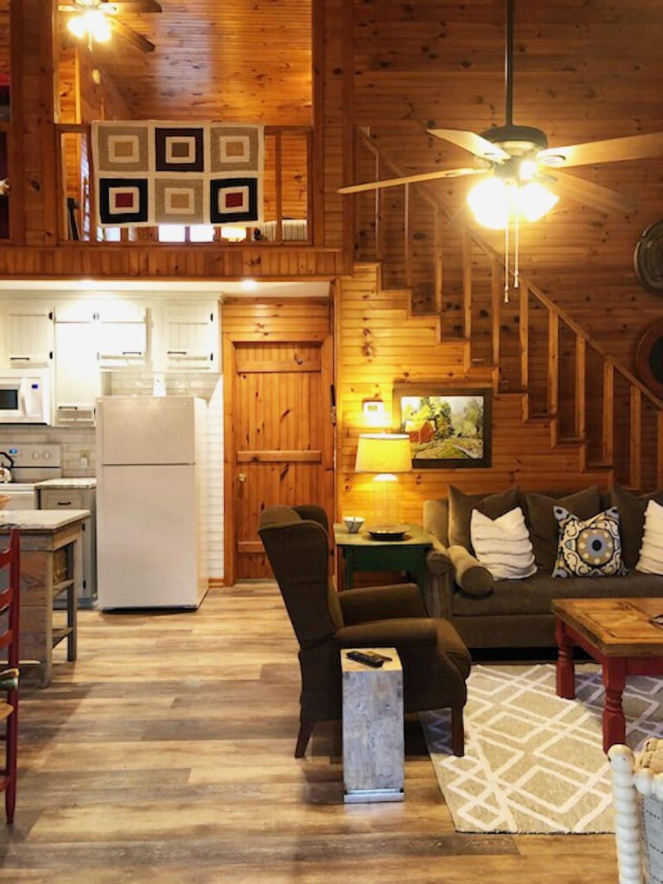 Liv Room with staircase