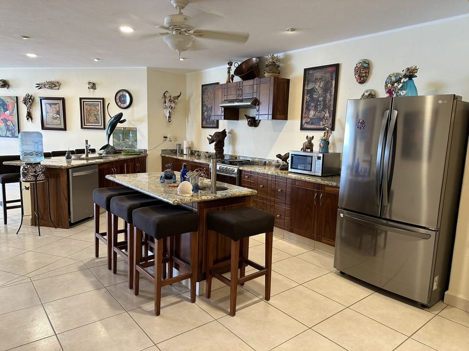 New French-door refrigerator with a filtered ice maker in our spacious kitchen