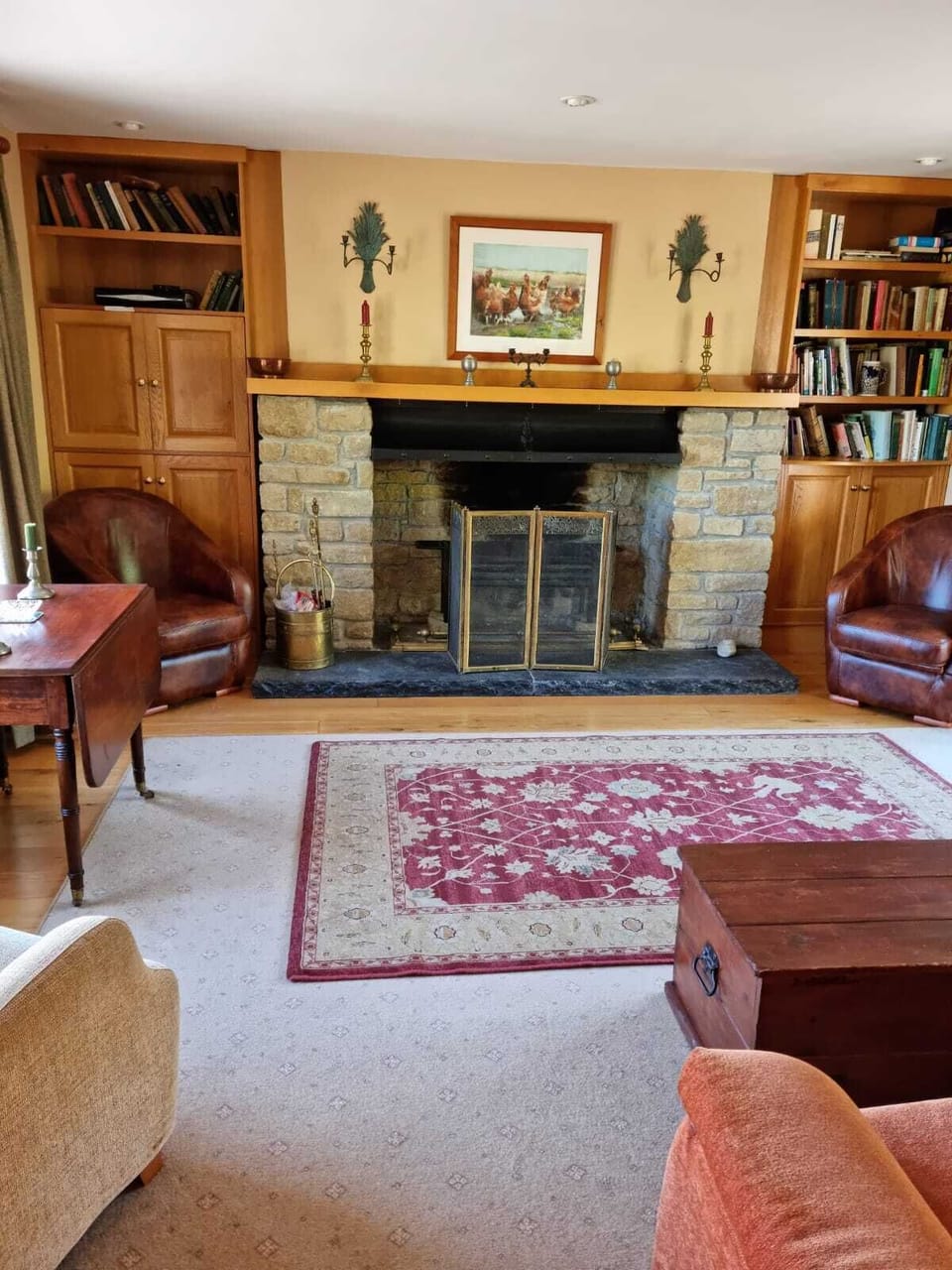 Living room with fireplace