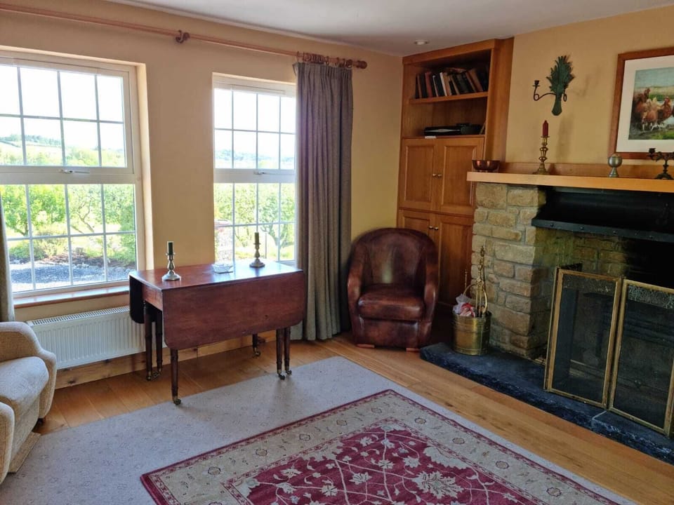 Living room with fireplace
