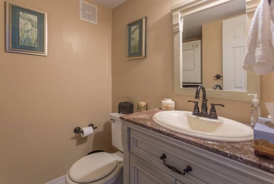 Downstairs powder room and laundry