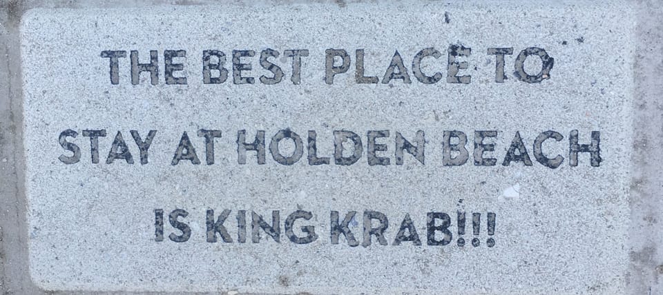 The NEW Famous Brick at The New Holden Beach Park. Near the water tower.