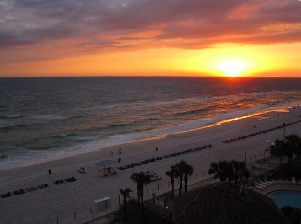 Sunsets are really beautiful here direct from our balcony.