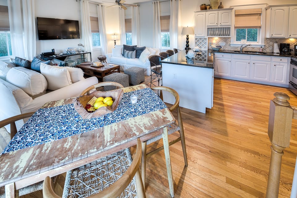 Start you vacation here professional greek design decor reminiscent of Santorini