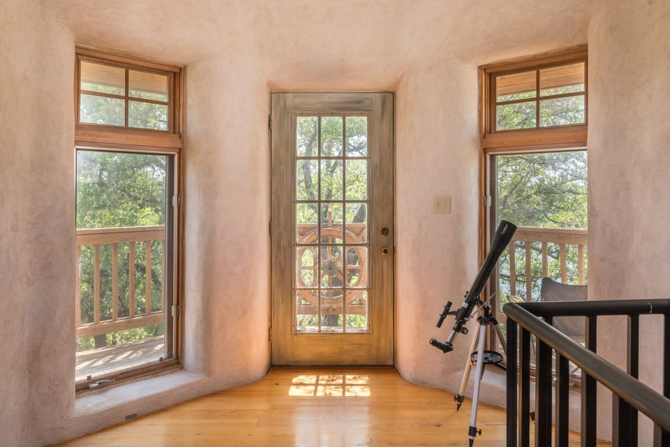 3rd story yoga/meditation room overlooking the river and Texas Hill country!
