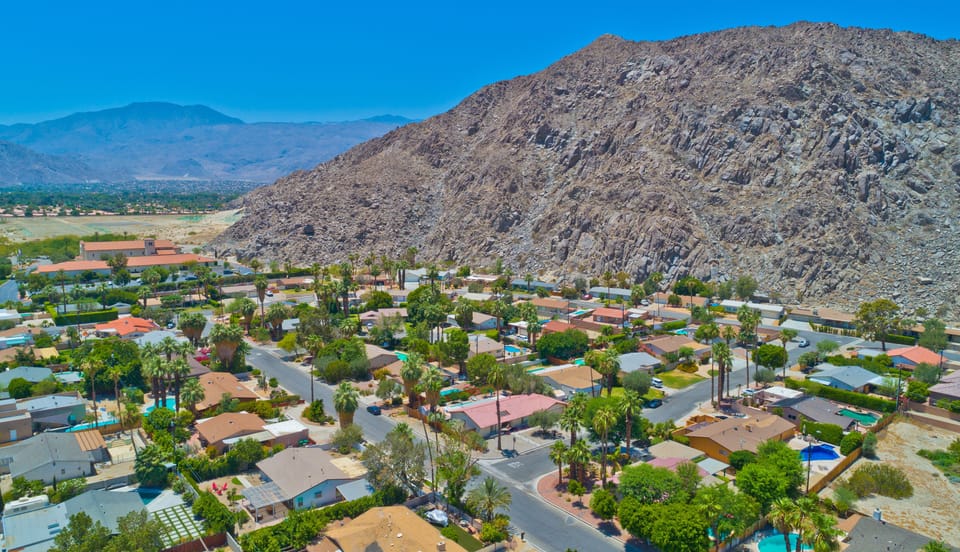 Aerial view of the home