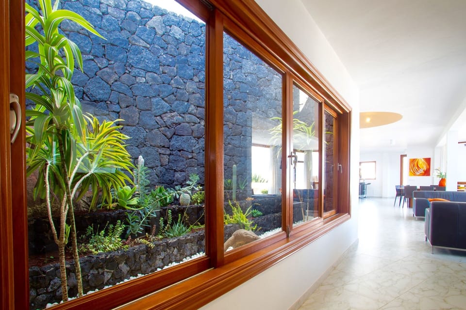 Interior garden with local cacti
