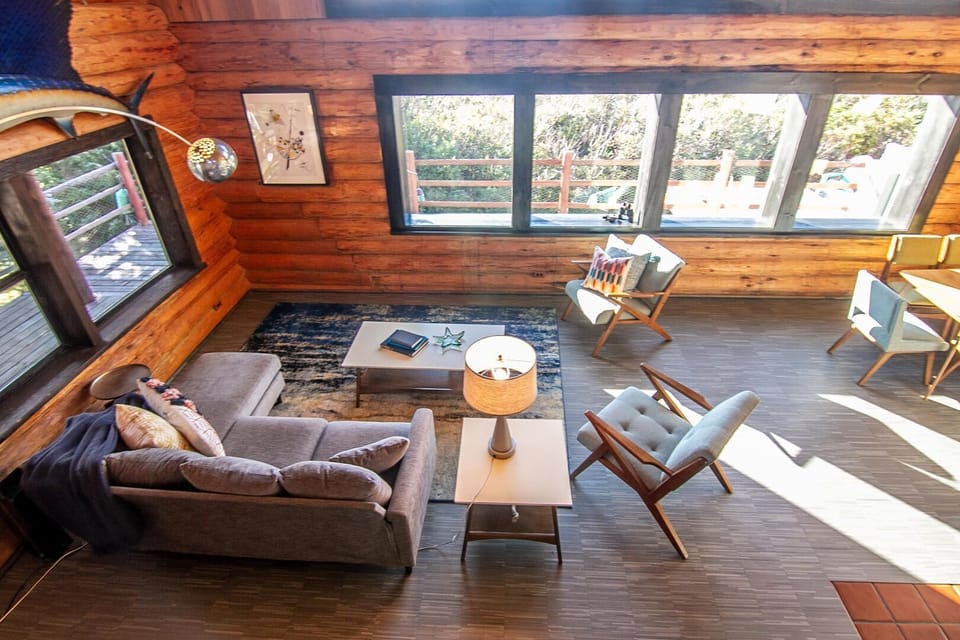 Kick back and relax in the sunny living room.