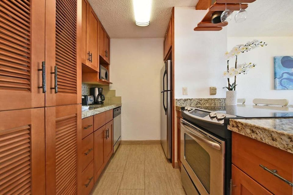 Well‑appointed kitchen with stainless‑steel appliances, ample storage, and everything needed for home‑style meals.