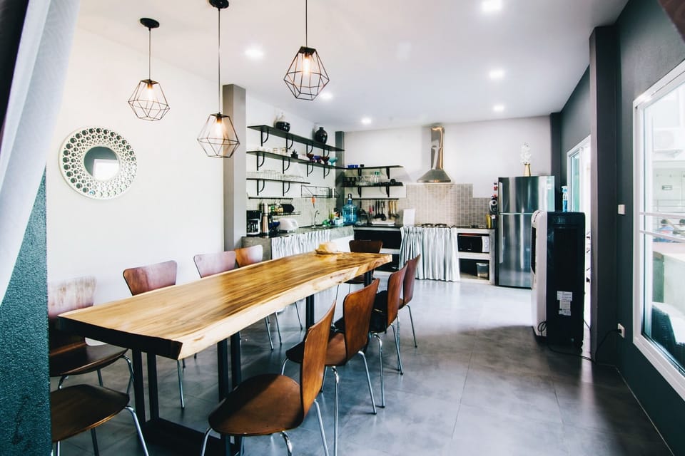 First house's kitchen with dining room 