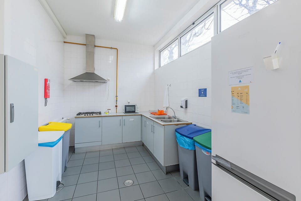 Shared fridge, microwave