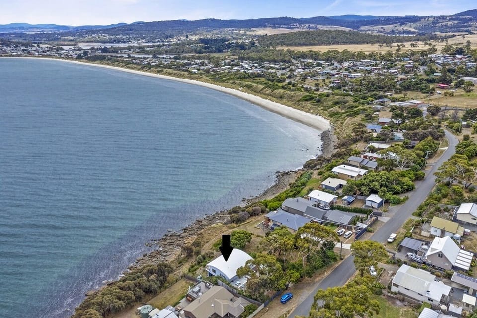 Aerial looking over Dolphin to Primrose Sands Beach