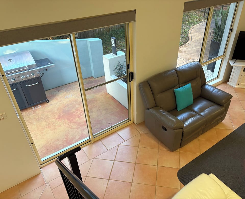 Looking out to BBQ area