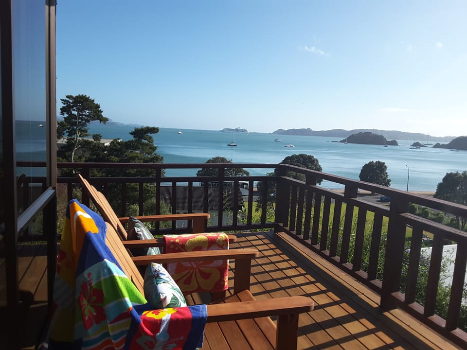 Enjoy the action on the wather while relaxing in the deck chairs.