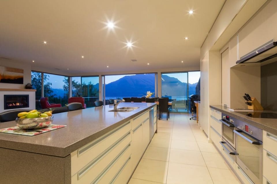A spacious and well-equipped kitchen