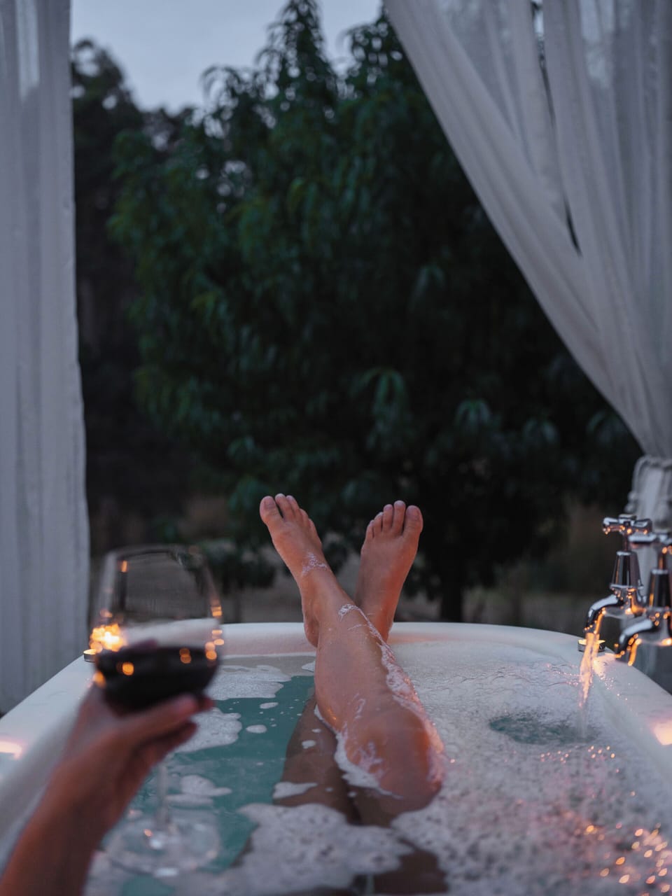 Our antique outdoor bath