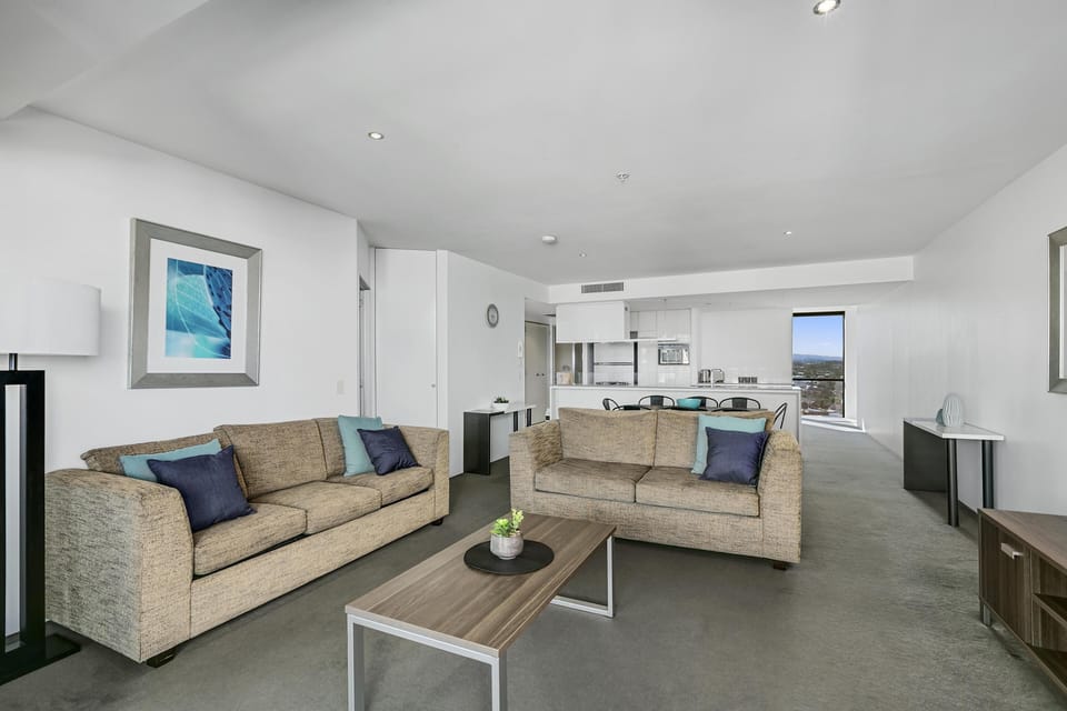 Living room with plenty of couch space
