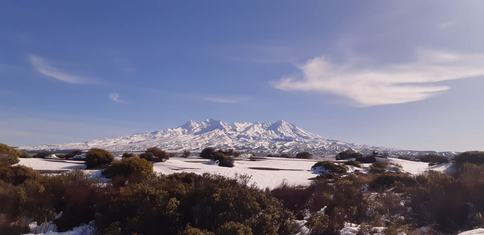 Mount Ruapehu for great skiing 50 minutes from Pukawa. 