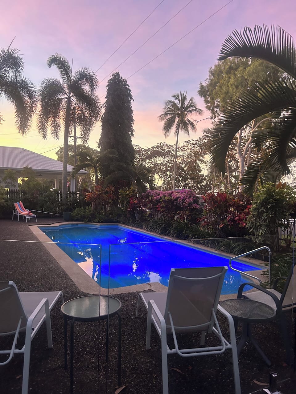 Sunset by the pool.