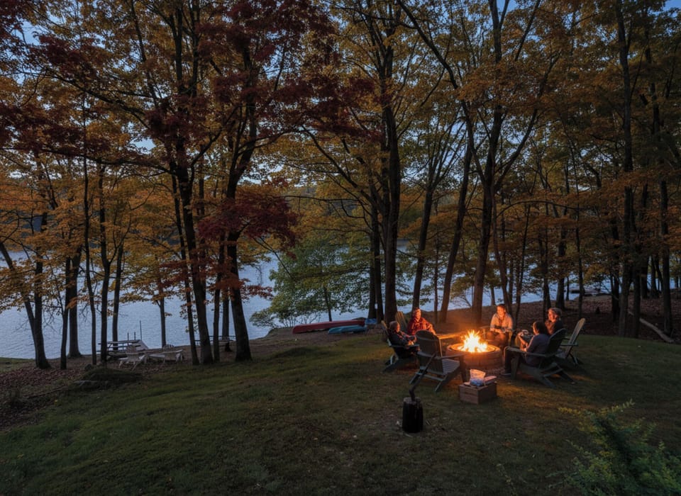Nothing beats hanging out with friends and family by the fire, lakeside