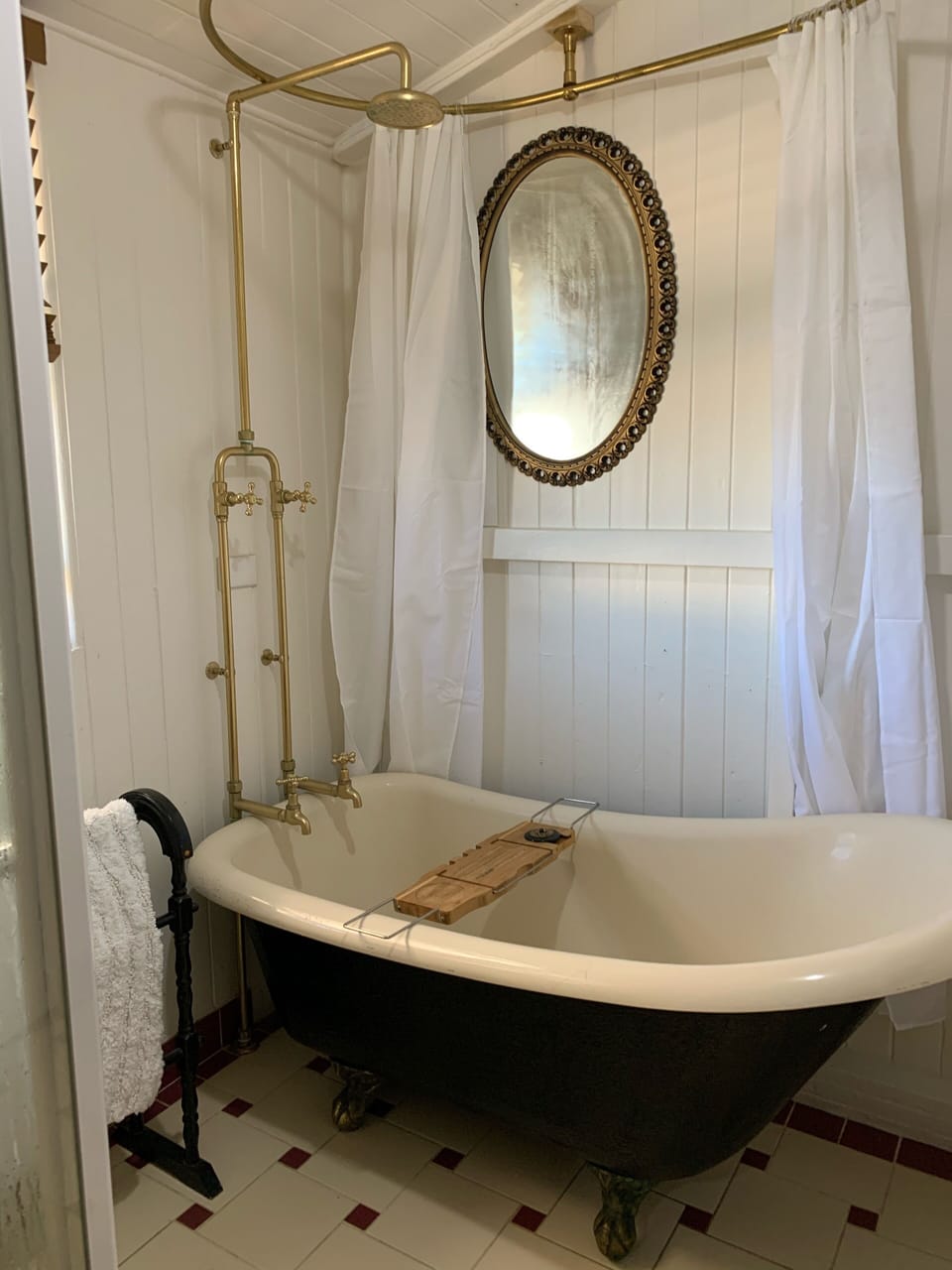 A beautiful slipper claw foot bath for you to relax in with a glass of wine