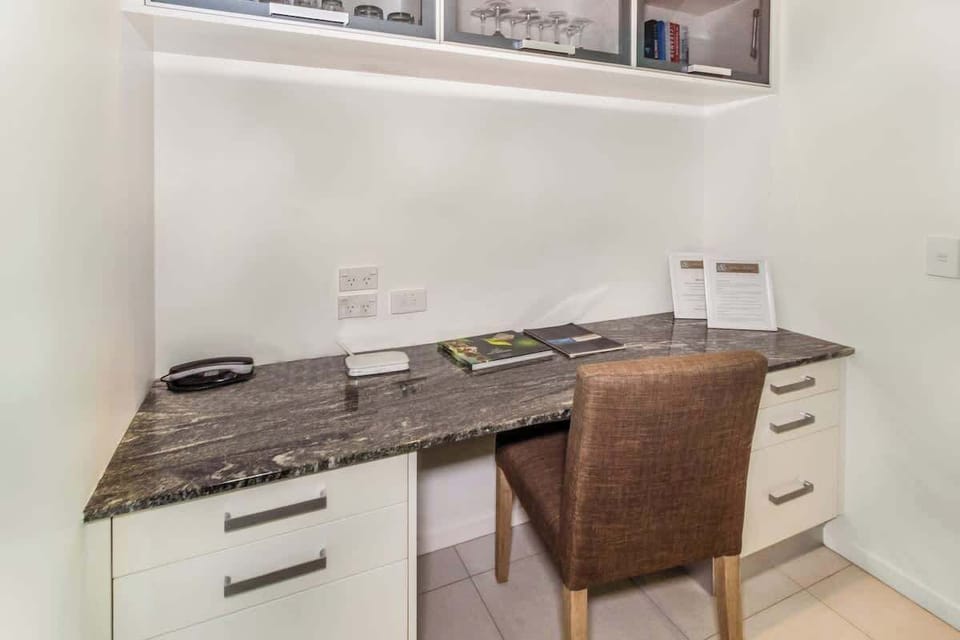 Tuck into some work, making use of the dedicated office area in the kitchen.