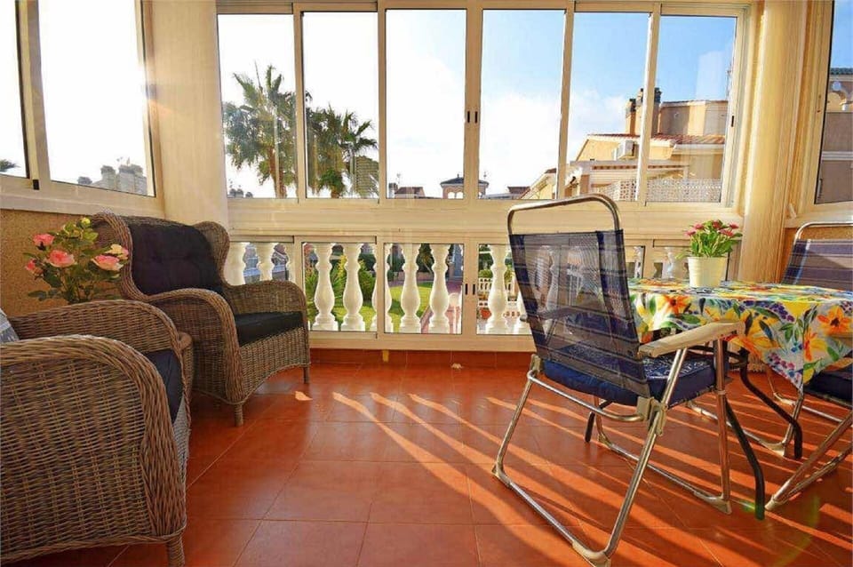 Inglased and shaded balcony