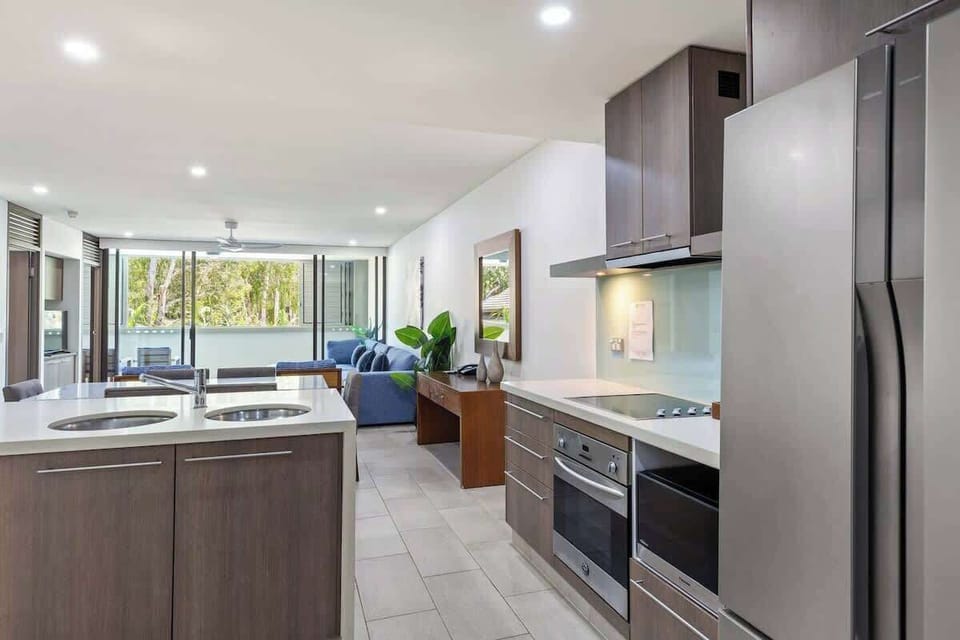 The kitchen is fully-equipped for your holiday catering, with premium appliances and a dishwasher for easy clean up.