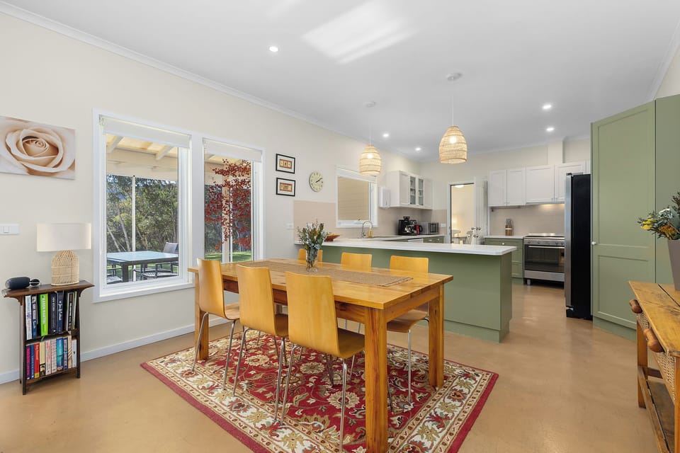 Open plan lounge dining and kitchen perfect for family meals
