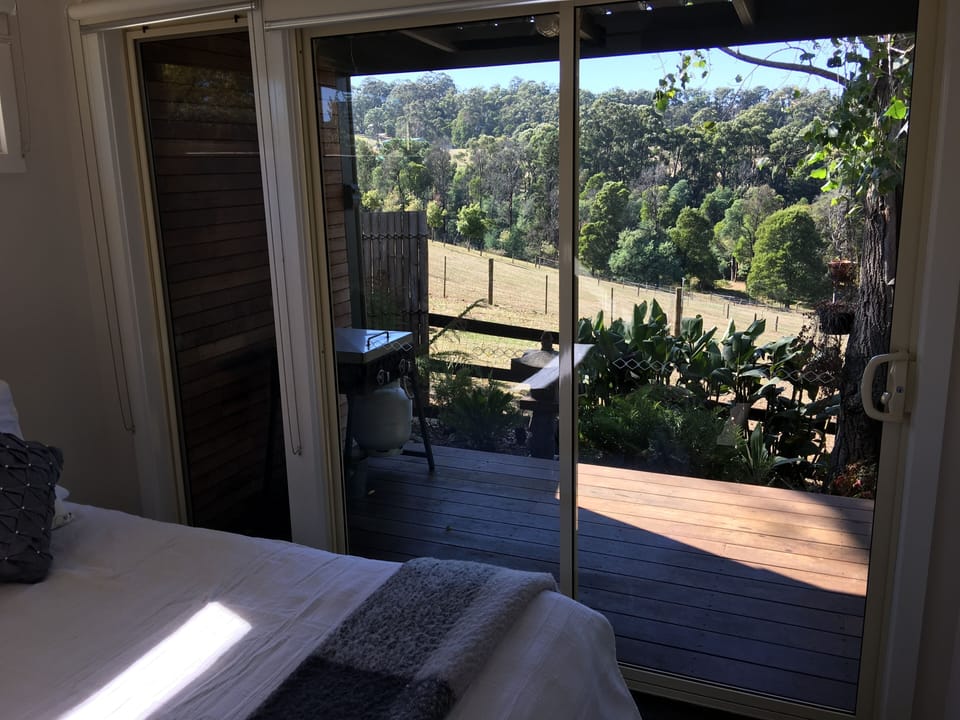 Views over valley out of both bedrooms