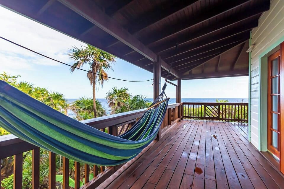 Hammocks set up for afternoon siestas.