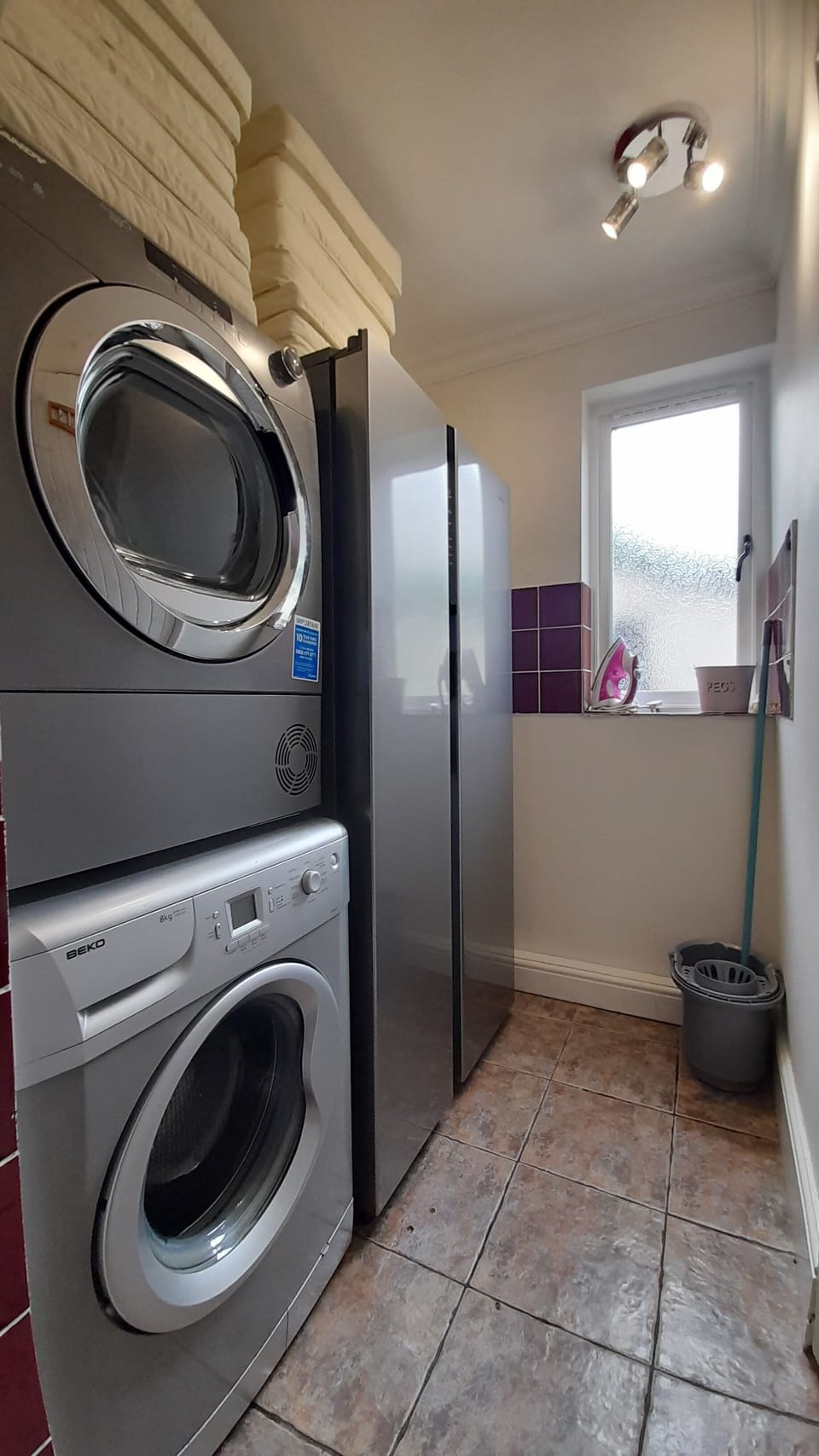Utility Area With Large American Style Fridge Freezer, W/M And T/D
