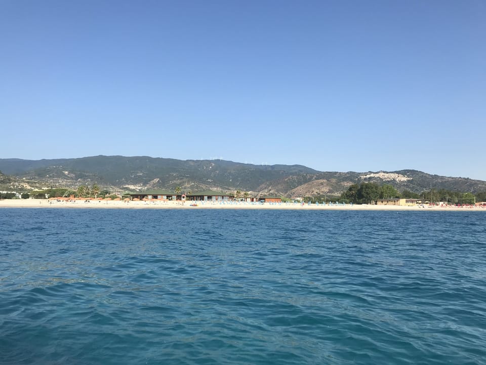 VIP Beach Club and Settobello (Isca) from the sea