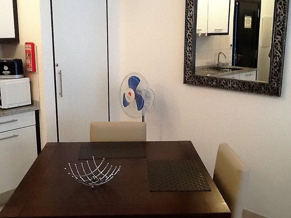 Dining table and fan