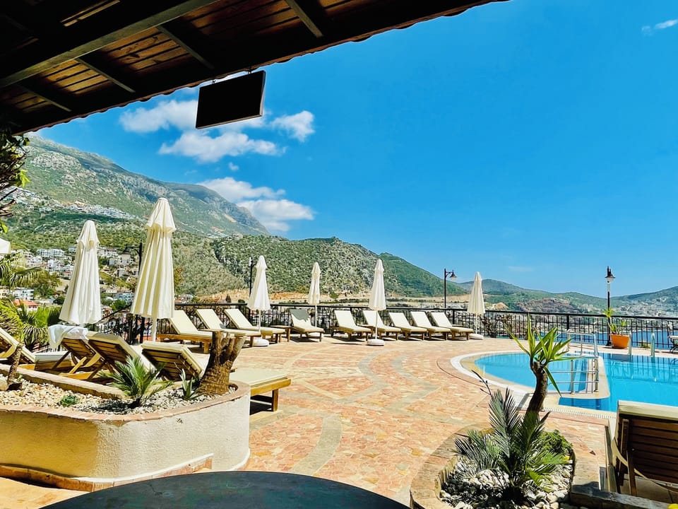 View from private covered terrace 