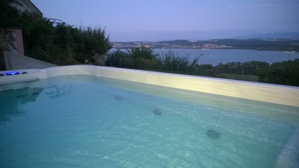 heated outdoor swim-spa