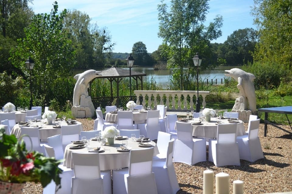 Outdoor banquet area