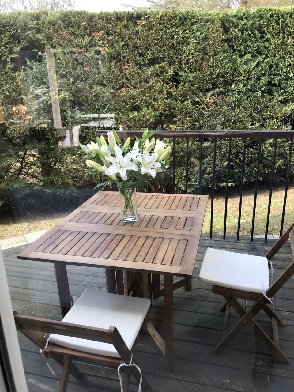 The outside dining area