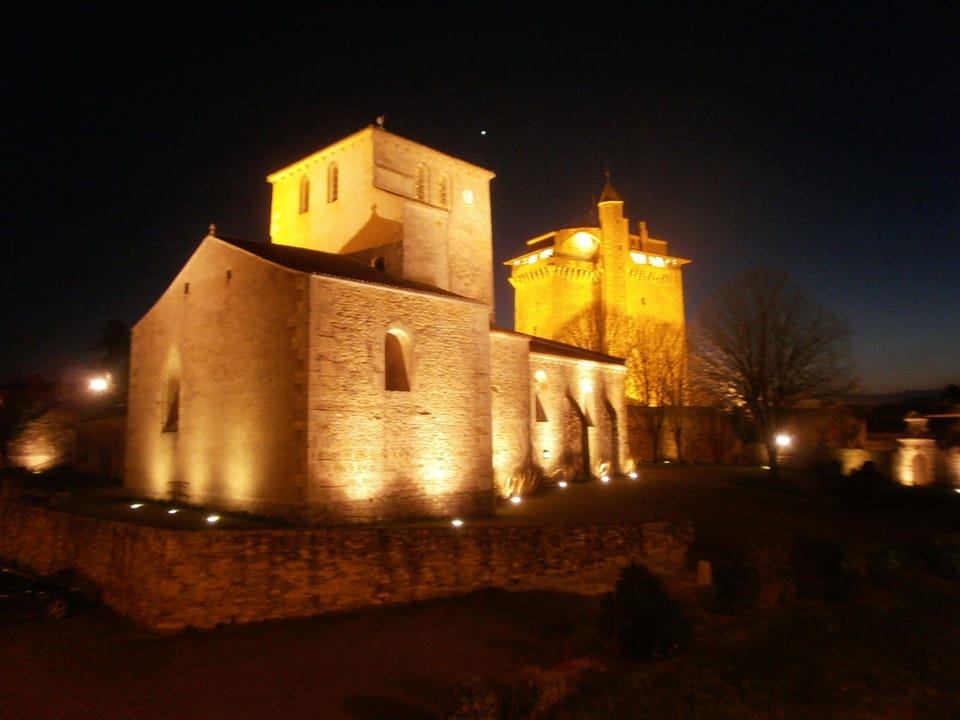 Church and castle by night