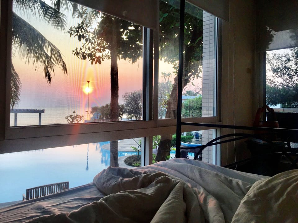 sunrise 180 degree view from the bedroom