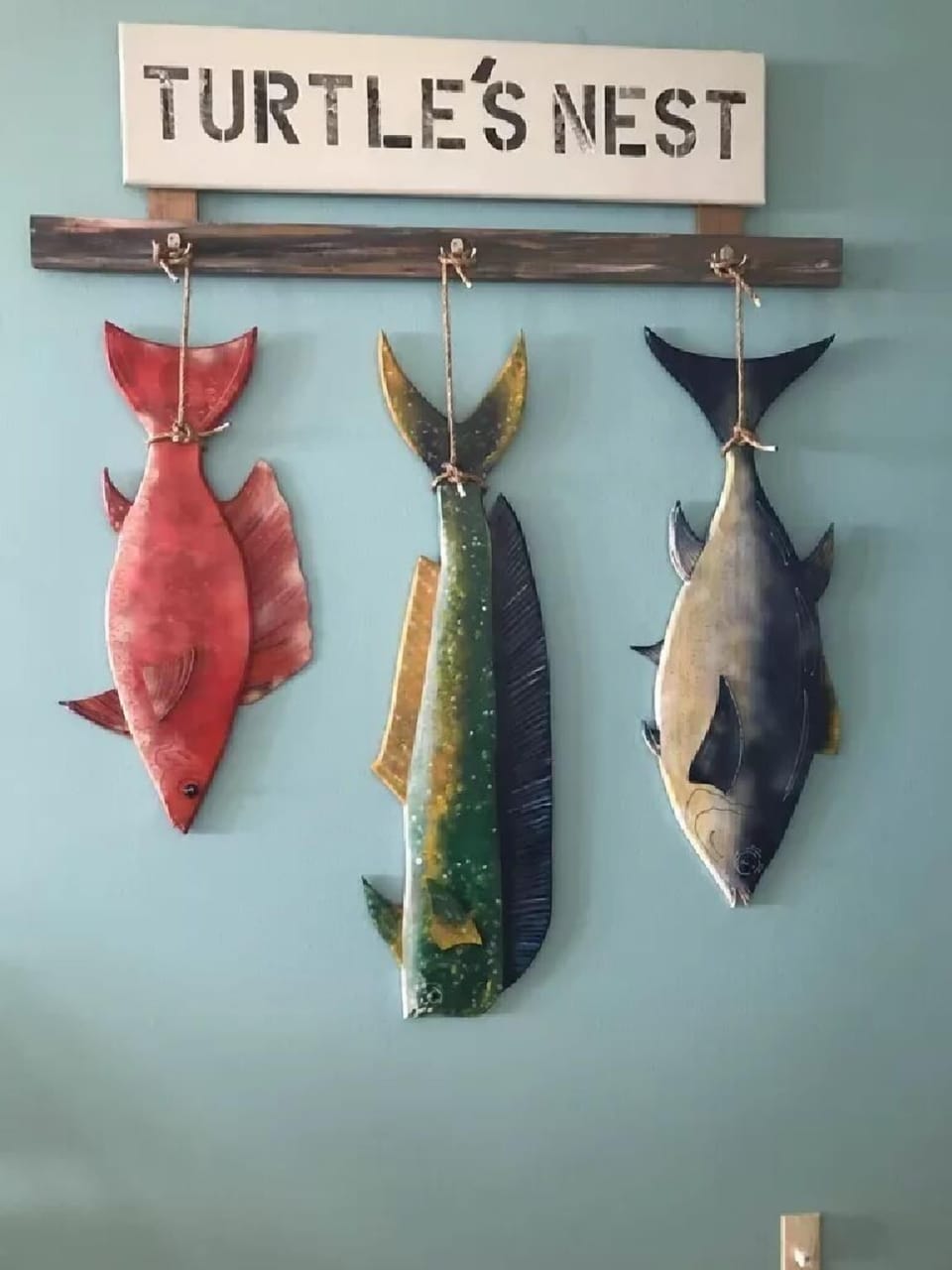Loval art adorns a great room wall