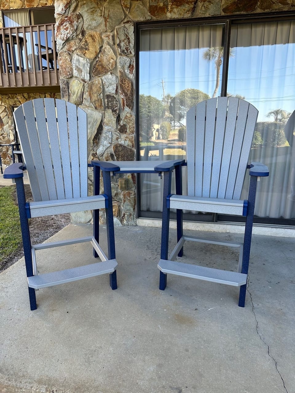 New outdoor furniture on both the patio and balcony