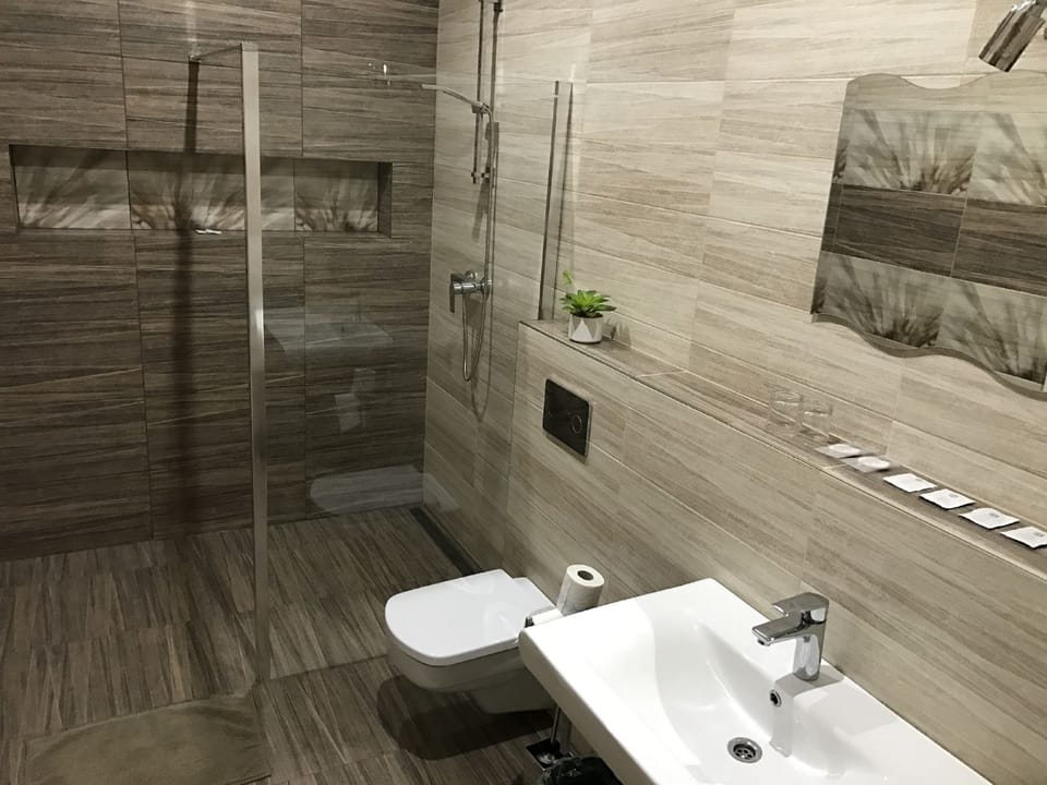 Deluxe Double Room, 1 Bedroom, Private Bathroom | Bathroom | Free toiletries, hair dryer, towels