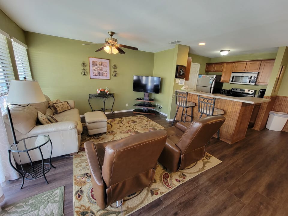 Living room and kitchen
