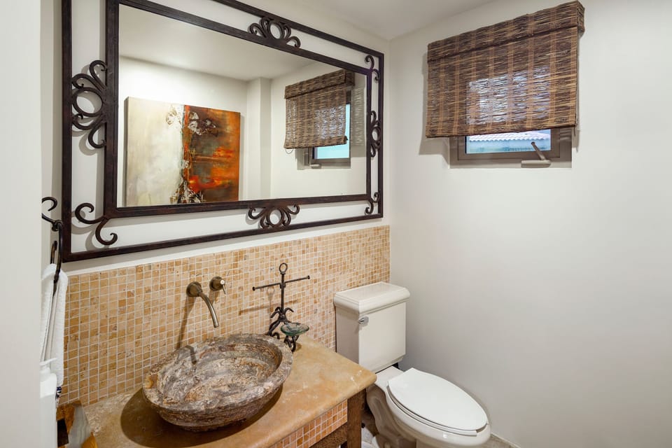Powder room off living area