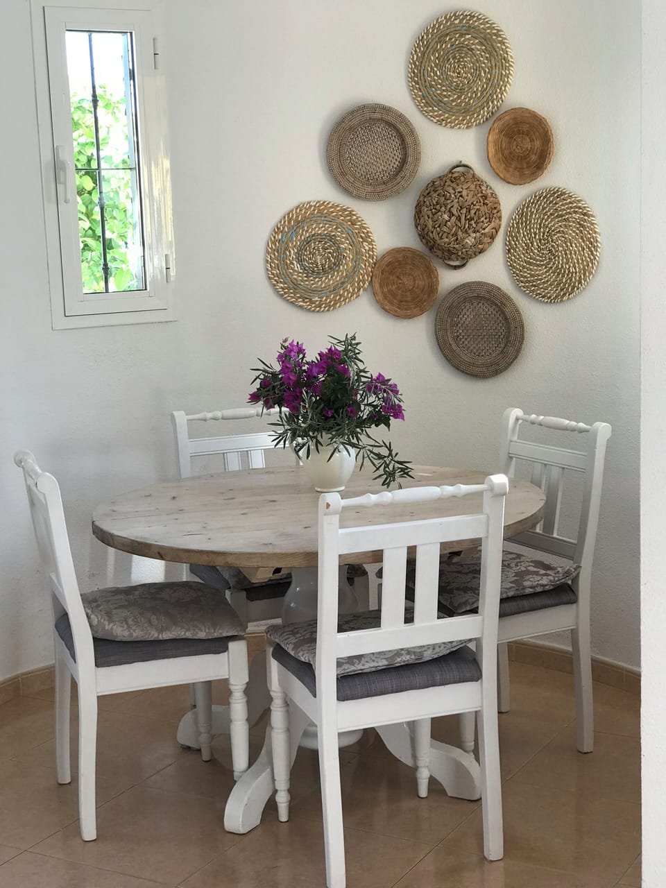Dining area in the villa for one of those few colder nights.