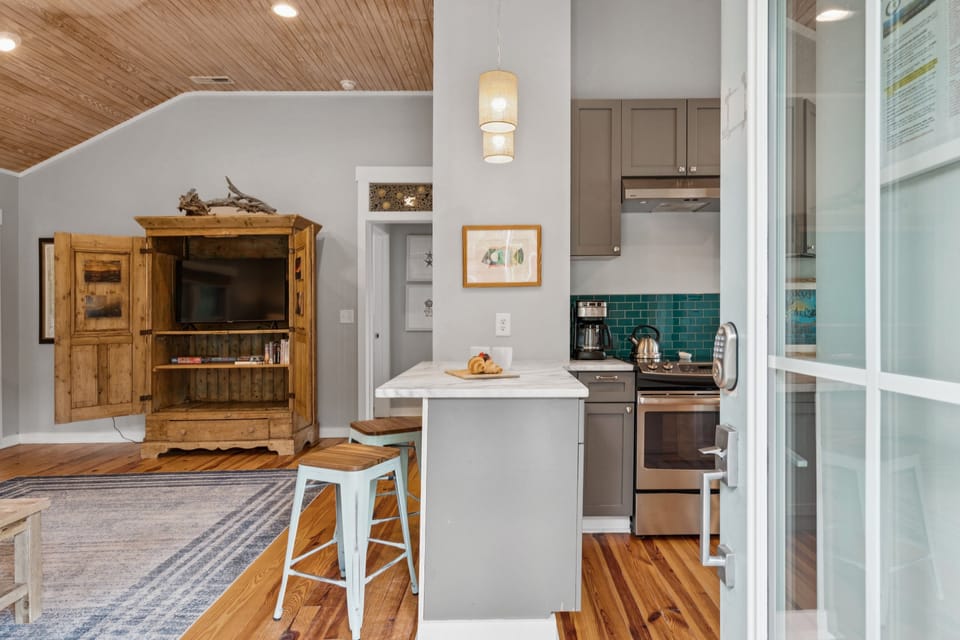 Entering the property, you immediately see the open concept kitchen and living room.