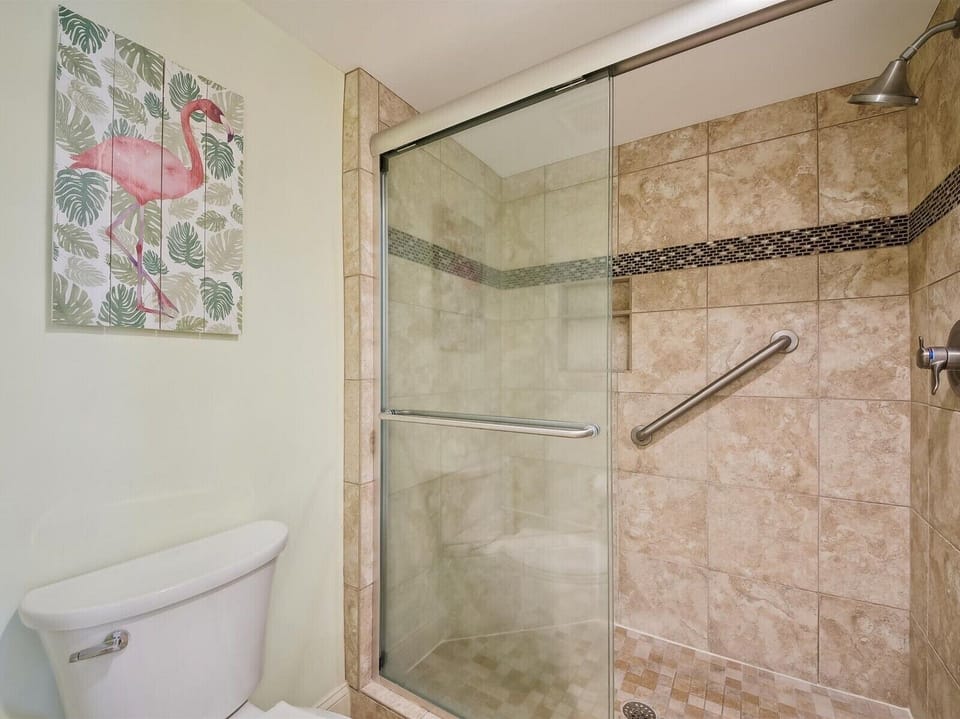 Walk-in Shower in Master Bathroom at 2412 Villamare