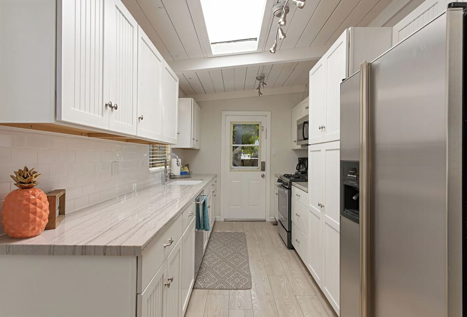 Fully stocked updated kitchen is fully stocked with everything you need.