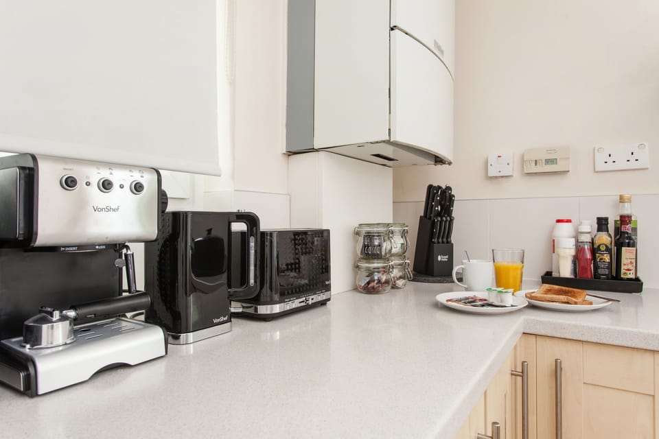 Basic Apartment, Multiple Beds | Private kitchen | Fridge, microwave, oven, stovetop